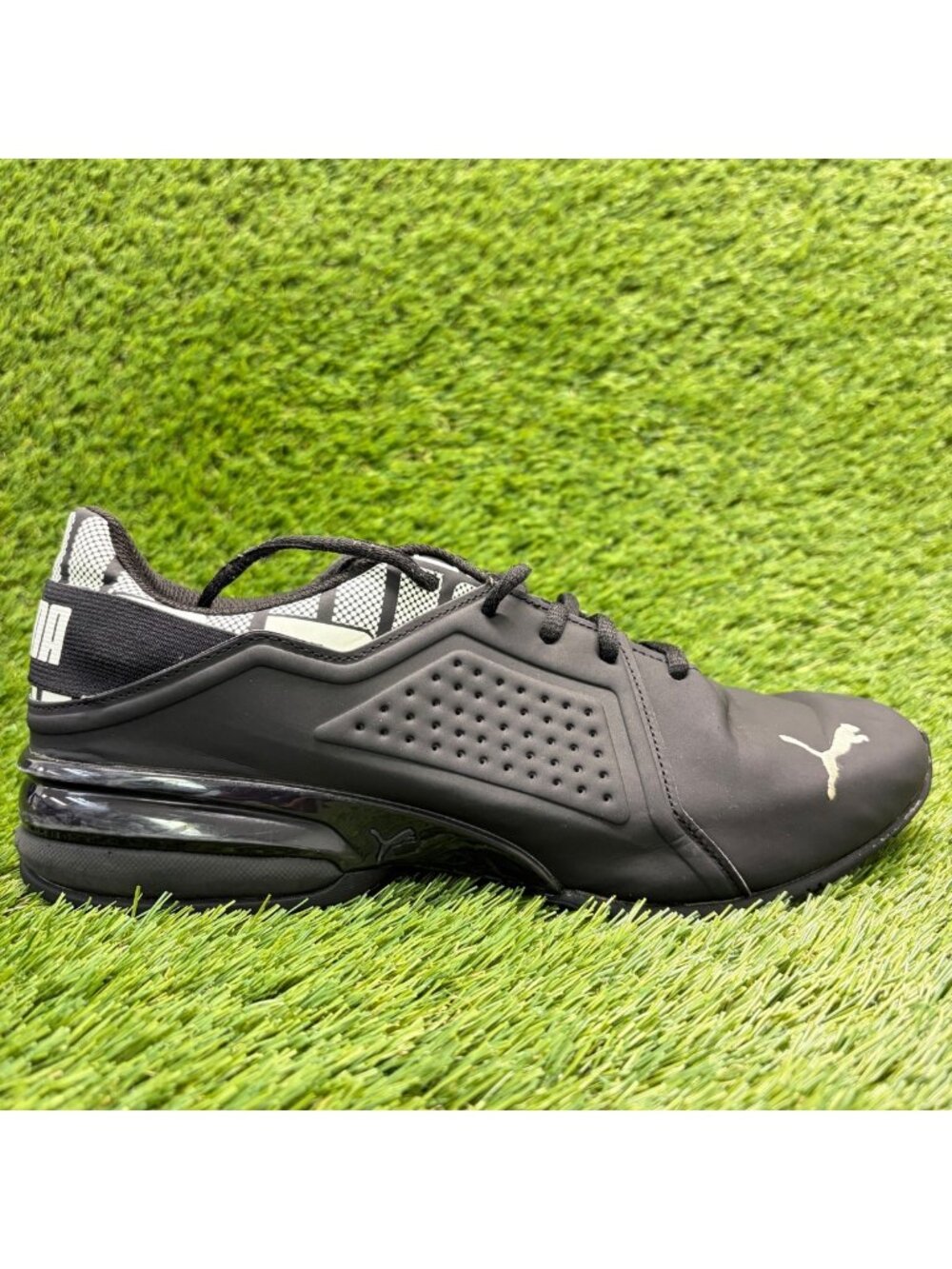 Puma Viz Runner Repeat Mens Size 8.5 Black White Athletic Running Shoes Sneakers